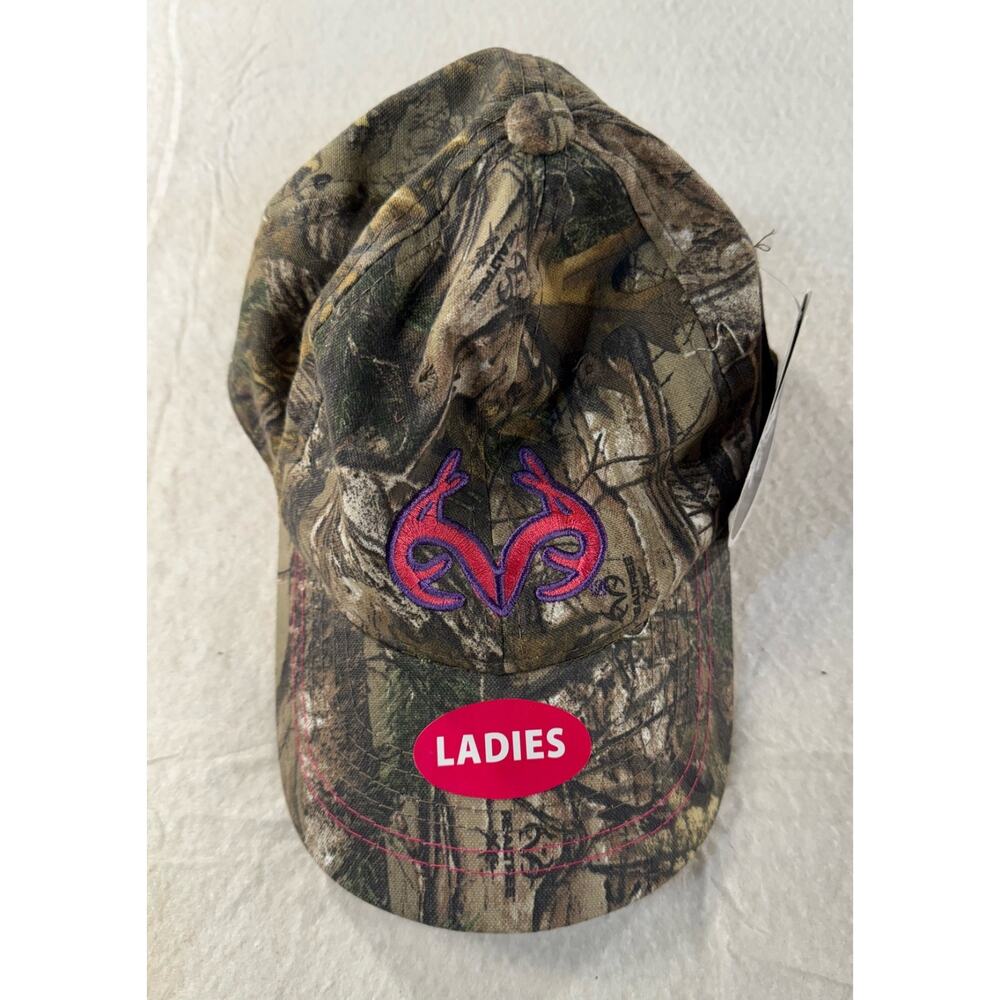 REALTREE PINK ANTLER LOGO hat camouflage adjustable cap w/ pink logo NWT new